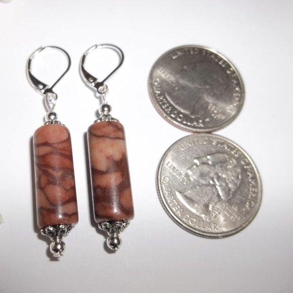 Faux Jasper Gemstone Earrings Set Beaded Dangle Drop Fashion Jewelry Gift 7299 - Picture 2 of 6